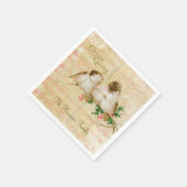 Roze  vel muziek met kerstmis servet (Hoek)