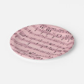 Roze vel Muziek Papieren Bordje (Gekanteld)