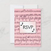 Roze vel Muziek RSVP Menu Keuze (Achterkant)