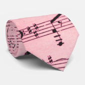 Roze vel Muziek Stropdas (Opgerold)