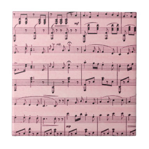 Roze vel Muziek Tegeltje