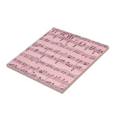 Roze vel Muziek Tegeltje (Zijkant)