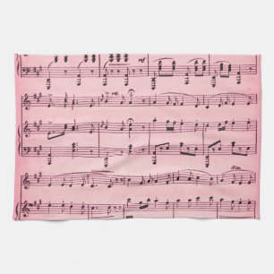 Roze vel Muziek Theedoek