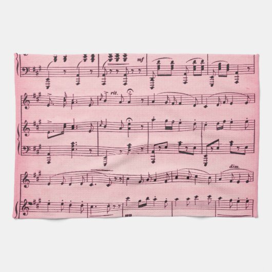 Roze vel Muziek Theedoek (Horizontaal)
