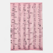 Roze vel Muziek Theedoek (Verticaal)