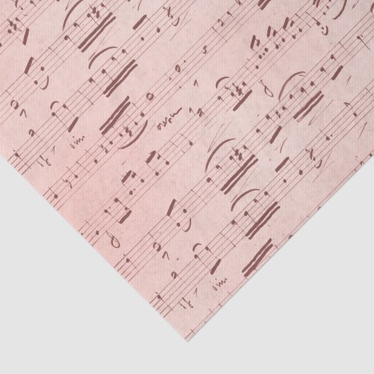 Roze  vel muziek tissuepapier (Detail)