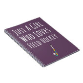 Roze veldhockey cadeaus voor meisjes speler team k notitieboek (Rechterzijde)