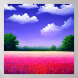 Roze veldPoster Poster