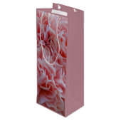 Roze velvet bloemen Mallow Gift Bag Wijn Cadeautas (Achterkant Gekanteld)