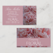 Roze velvet bloemen Mallow Visitekaartje (Voorkant / Achterkant)