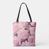 Roze Velvet Roos Tuin allover Gedrukt Tote Bag (Achterkant)