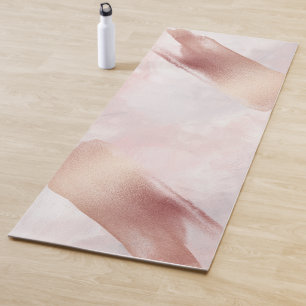 Roze Venetiaanse Roos Gold Abstracte Waterverf Yogamat