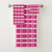 Roze Venster Pane Hedendaagse Print Bad Handdoek (Insitu)