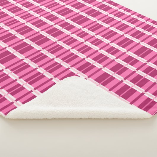 Roze Venster Pane Hedendaagse Print Sherpa Deken (3/4)