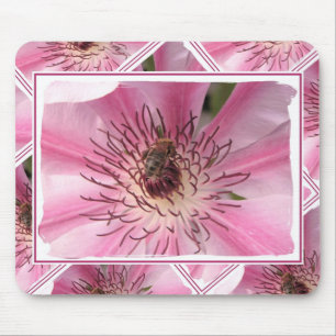 Roze ventiel met bijen muismat