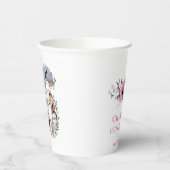 Roze ventilator 16e verjaardag meisje Foto Collage Papieren Bekers (Links)