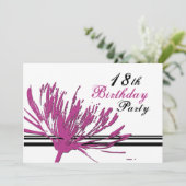 Roze ventilator 18e aanroepingskaart van de verjaa kaart (Staand voorkant)