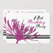 Roze ventilator 18e aanroepingskaart van de verjaa kaart (Voorkant / Achterkant)