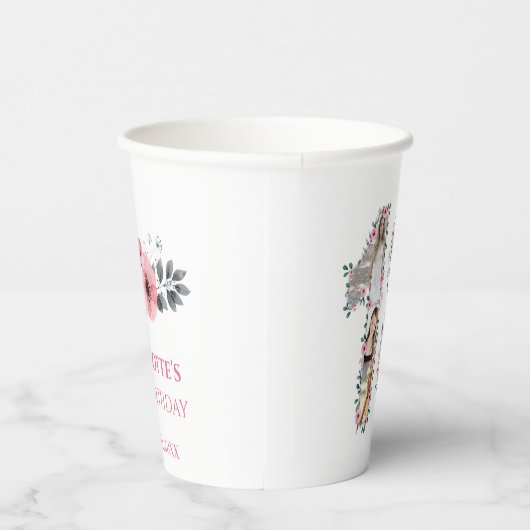 Roze ventilator 18e verjaardag Girl Foto Collage W Papieren Bekers (Rechts)