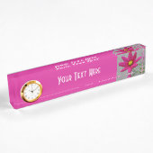 Roze ventilator aangepaste bureaunaam bord naambordje
