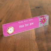 Roze ventilator aangepaste bureaunaam bord naambordje (Zijkant)
