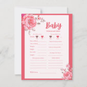 Roze ventilator Baby shower Voorspelling en advies (Voorkant)