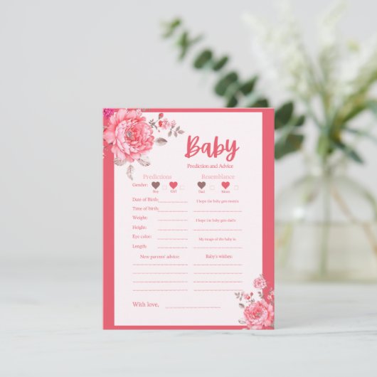 Roze ventilator Baby shower Voorspelling en advies (Staand voorkant)