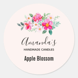  roze ventilator Bouquet Candle Biz Ronde Sticker