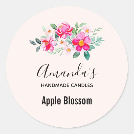 roze ventilator Bouquet Candle Biz Ronde Sticker (Voorkant)