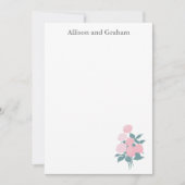 Roze ventilator Bouquet Drawing Personalized Notitiekaartje (Voorkant)