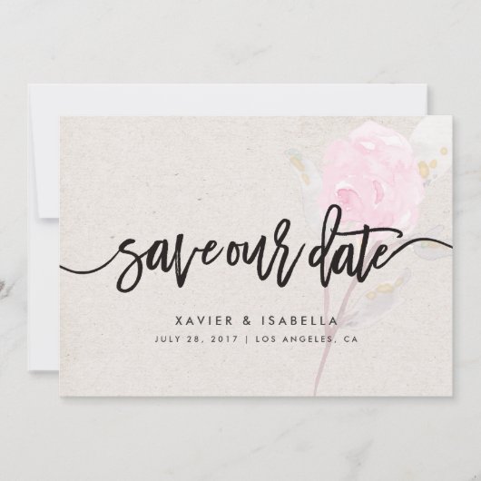 Roze ventilator | De bekendmaking van de datum ops Save The Date (Voorkant)