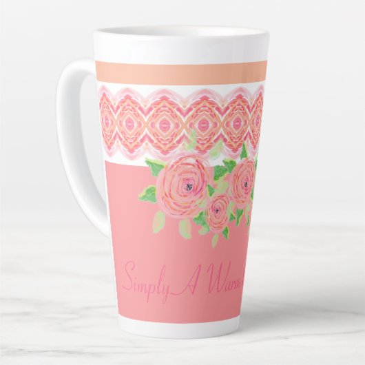  roze ventilator gecentreerd latte mok (Linkerhoek)