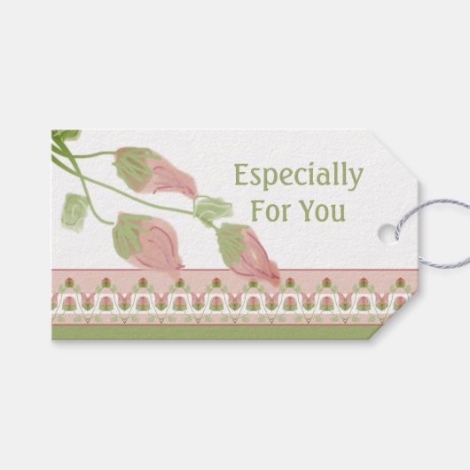 Roze ventilator gecentreerd ophangen cadeaulabel (Voorkant (Horizontaal))