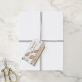 Roze ventilator gecentreerd ophangen cadeaulabel (Met Touw)