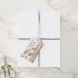 Roze ventilator gecentreerd ophangen cadeaulabel