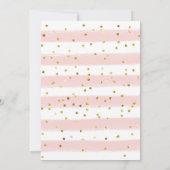 Roze ventilator Gold Glitter Baby shower Uitnodigi Kaart (Achterkant)