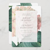 Roze ventilator Hydrangea Weddenschap Kaart (Voorkant / Achterkant)