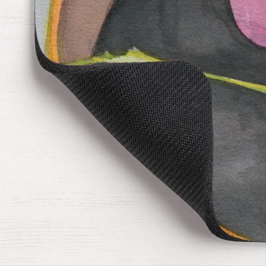 Roze ventilator in Terra Cotta Pot Mousepad Muismat (Hoek)