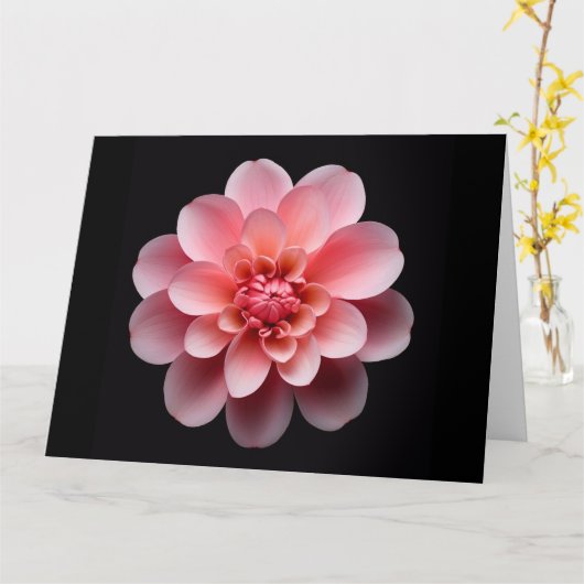 Roze ventilator kaart (Gele Bloem)