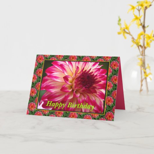 roze ventilator kaart (Gele Bloem)