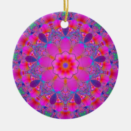 Roze ventilator Mandala Keramisch Ornament (Voorkant)