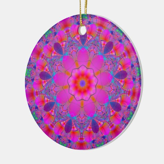 Roze ventilator Mandala Keramisch Ornament (Links)