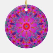 Roze ventilator Mandala Keramisch Ornament (Achterkant)