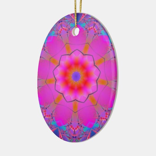Roze ventilator Mandala Keramisch Ornament (Links)
