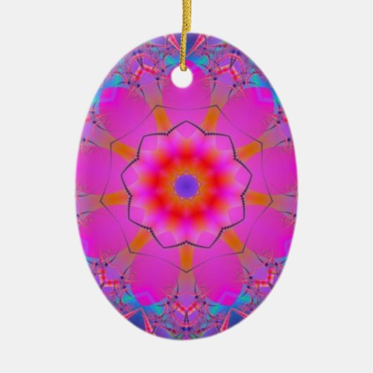 Roze ventilator Mandala Keramisch Ornament (Voorkant)