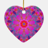 Roze ventilator Mandala Keramisch Ornament (Achterkant)