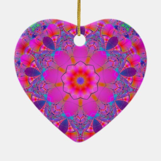 Roze ventilator Mandala Keramisch Ornament (Achterkant)