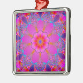 Roze ventilator Mandala Metalen Ornament (Links)