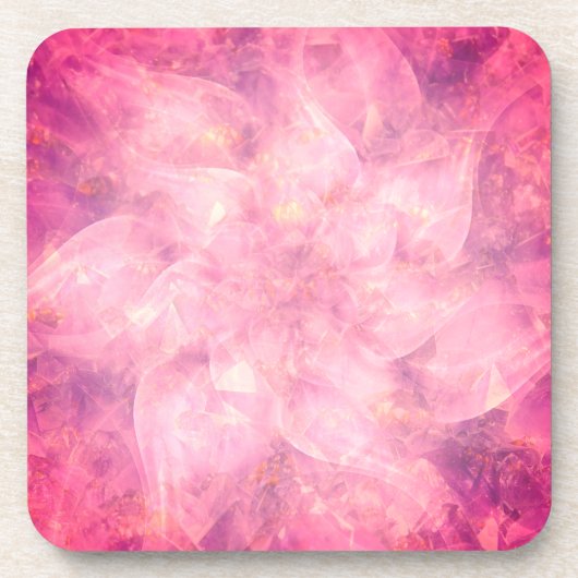 Roze ventilator Mandala Onderzetter (Voorkant)