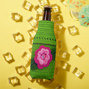 Roze ventilator met Pearl Button Light Green Croch Flesjeskoeler